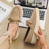 Small leather shoes men's platform British style ins retro Korean version casual board shoes Doudou shoes lazy one pedal loafers
