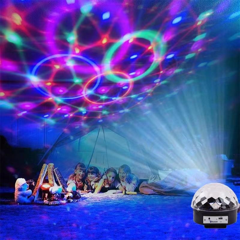 LED Crystal Magic Ball Disco Ball Party Lights Portable Magic Stage Party Light Halloween Decorations Bar Wedding Strobe Lamp