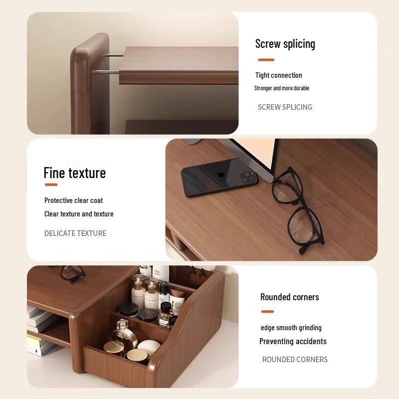 Monitor Riser Desktop Stand with Storage Shelves
