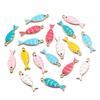 Colorful Enamel Fish Pendant DIY Metal Frame Ocean Charm