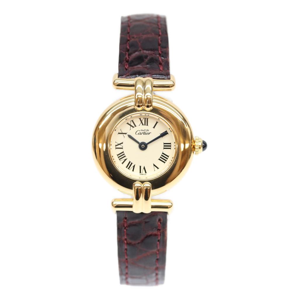 Cartier 1995 W1000654 925 Must Colise Vermeil SM Ivory Dial Quartz Leather Watches Gold/Ivory dialUsed