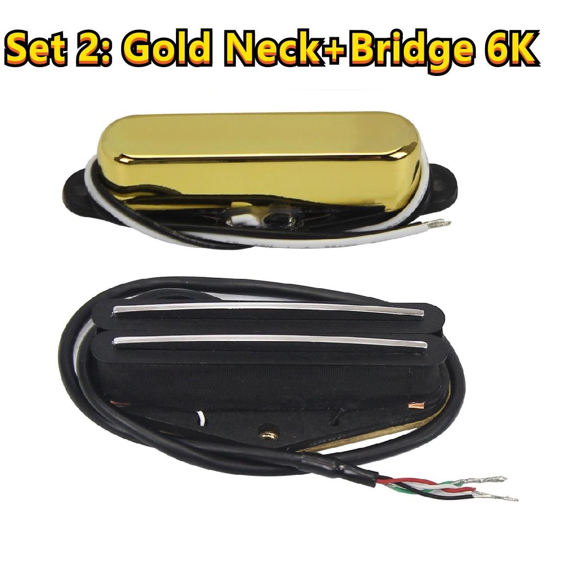 FLEOR Set of Alnico V TL Pickups Neck +Hot Dual Rails Humbucker Bridge Pickup fit for TL Guitar