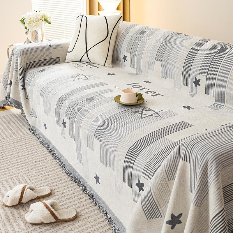 Reversible Chenille Sofa Towel Sofa Cover Anti-cat Scratch All-season Chenille Living Room Sofa Cover Blanket All-inclusive