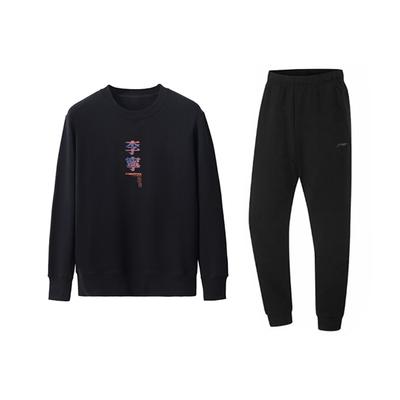 Li Ning Модный принт Трендовый Удобный Универсальный Пуловер с круглым вырезом Толстовка с длинным рукавом Повседневный Спортивный костюм Толстовка унисекс YWDV397-1+AKLUA73-4