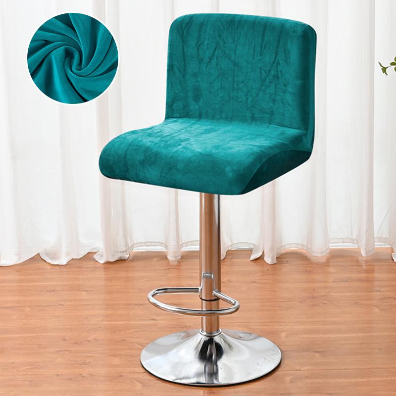 

Super Velvet Short Back Chair Cover Stretch Bar Stool Chair Cover for Dining Room Hotel Banquet Club Home Decor Chair Slipcovers 1PCS