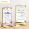 Transparent Gold-Edged Acrylic Table Card Holder for Weddings