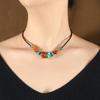 Tibetan retro Nepalese copper bead necklace women's summer woven collarbone chain middle neck chain with jewelry