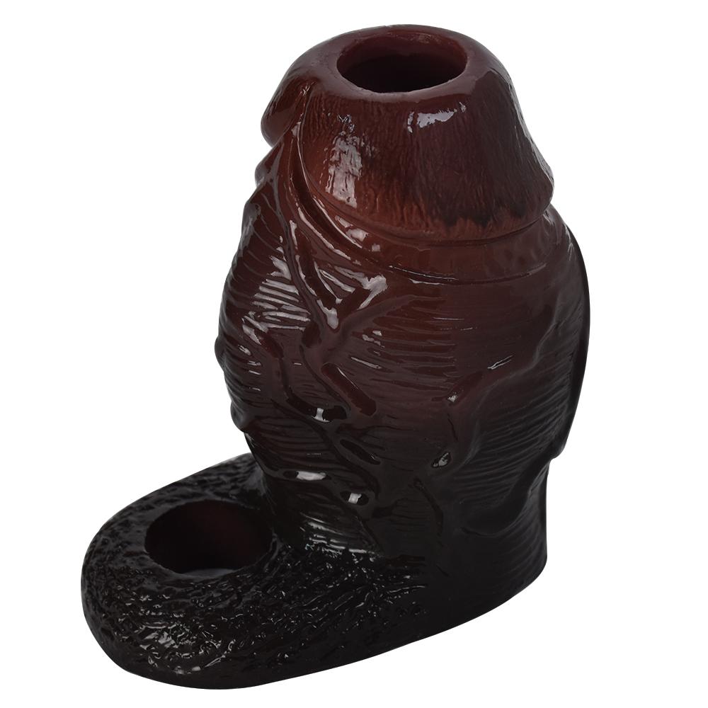 Realistic Cock Sleeve Penis Condom Extender Enlarge Dildo Strap On Toy for Gay Femdom Couples