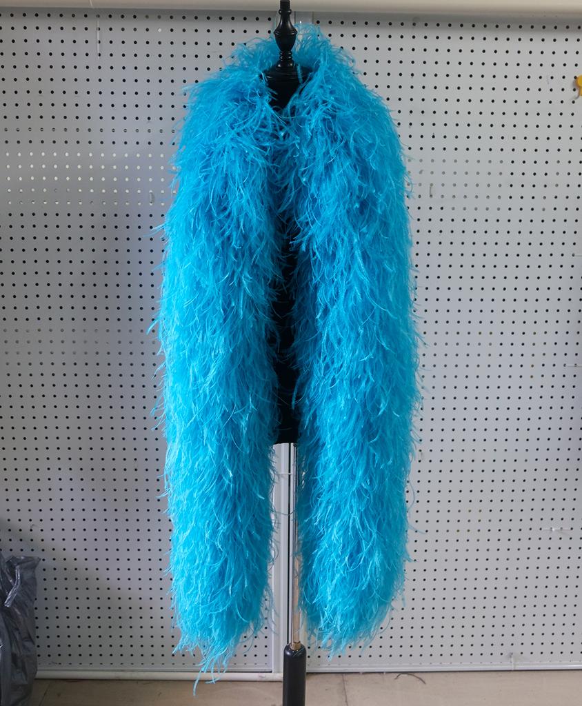 2 Metes Fluffy Ostrich Feather Boa Trim for Party Shawl Craft Ostrich Feathers Boa Wedding Dress Decoration Scarf 5/10/15/25ply