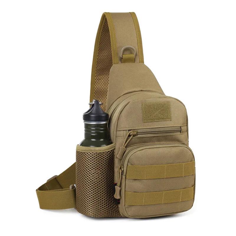 Portable Hiking Travel Sling Shoulder Bag Molle Chest Bag Men Outdoor Sports Bottle Pouch Camping Hunting Fishing Chest Backpack