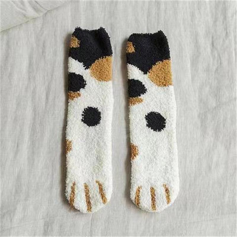 6 Pairs Womens Fuzzy Socks Cozy Fluffy Slipper Socks Cute Soft Cat Animal Winter Warm Sleep Socks Gifts
