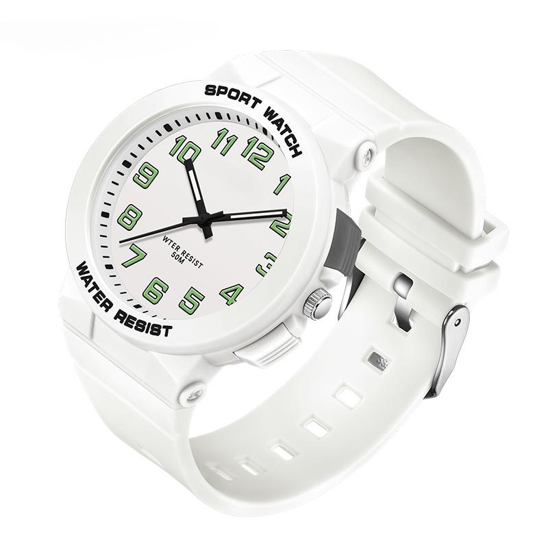 

Модный дизайн, мягкие студенческие часы с ремешком из ТПУ, глубина 50 м, водонепроницаемые кварцевые часы, детские модные спортивные наручные часы