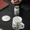 Cute Panda Chinese Kung Fu Tea Sets - Ceramic Tea Pot with Infuser Tea Cup Tea Can Gift Box,Cartoon Panda Tea Set for Business Festival Friend Gifts