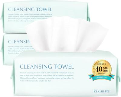 Kikimate Cleansing Towels, Disposable Facial Towels, 300 Pieces (3 Sets of 100 Pieces Each), Suitable for Sensitive Skin, Skin Irritation Prevention,