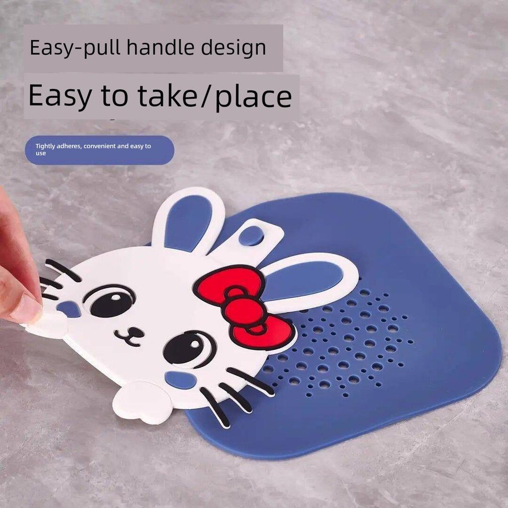 Cartoon Drain Cover Anti-Odor Device Silicone Pad for Bathroom Sewer Sealing, Insect-Proof, Anti-Backflow Drain Cover
