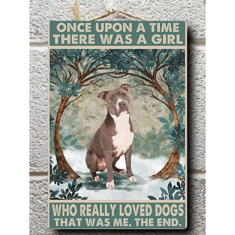 

Retro Pitbull Terrier Metal Poster, Vintage Dog Wall Art Decor 30