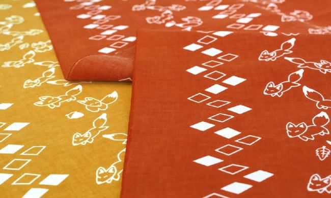 Dyeing Anbo Hand Towel Mountain Path Authentic Dyed Cotton Tokuoka Made in Japan 35cm x 100cm "Fox Mustard" 100%