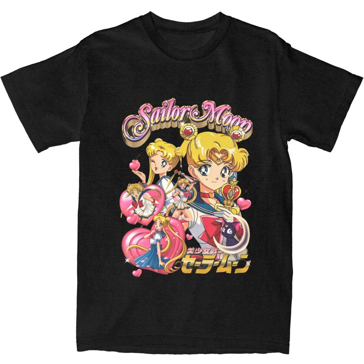 

Miniso Vintage Sailors Moons Tshirts Unisex Cotton Top Tee Aesthetic The Movie Crewneck Women Men Y2k Short Sleeve 3XL