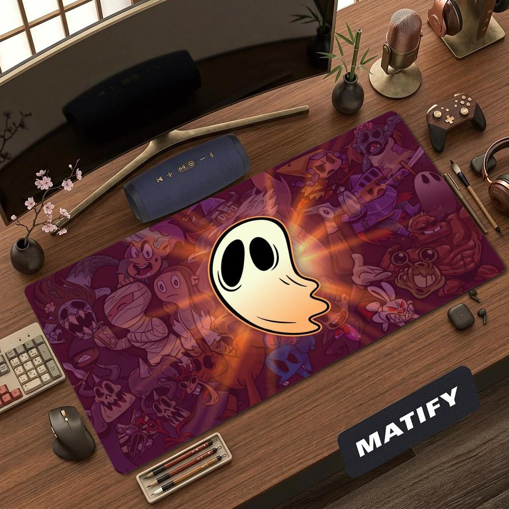 Cartoon Fantasy Mousepad XXL Angry Blue Rat Deskpad Non‑Slip Rubber Dark Monster Villain Art Game Keyboard Mats Gamer Desk Mats