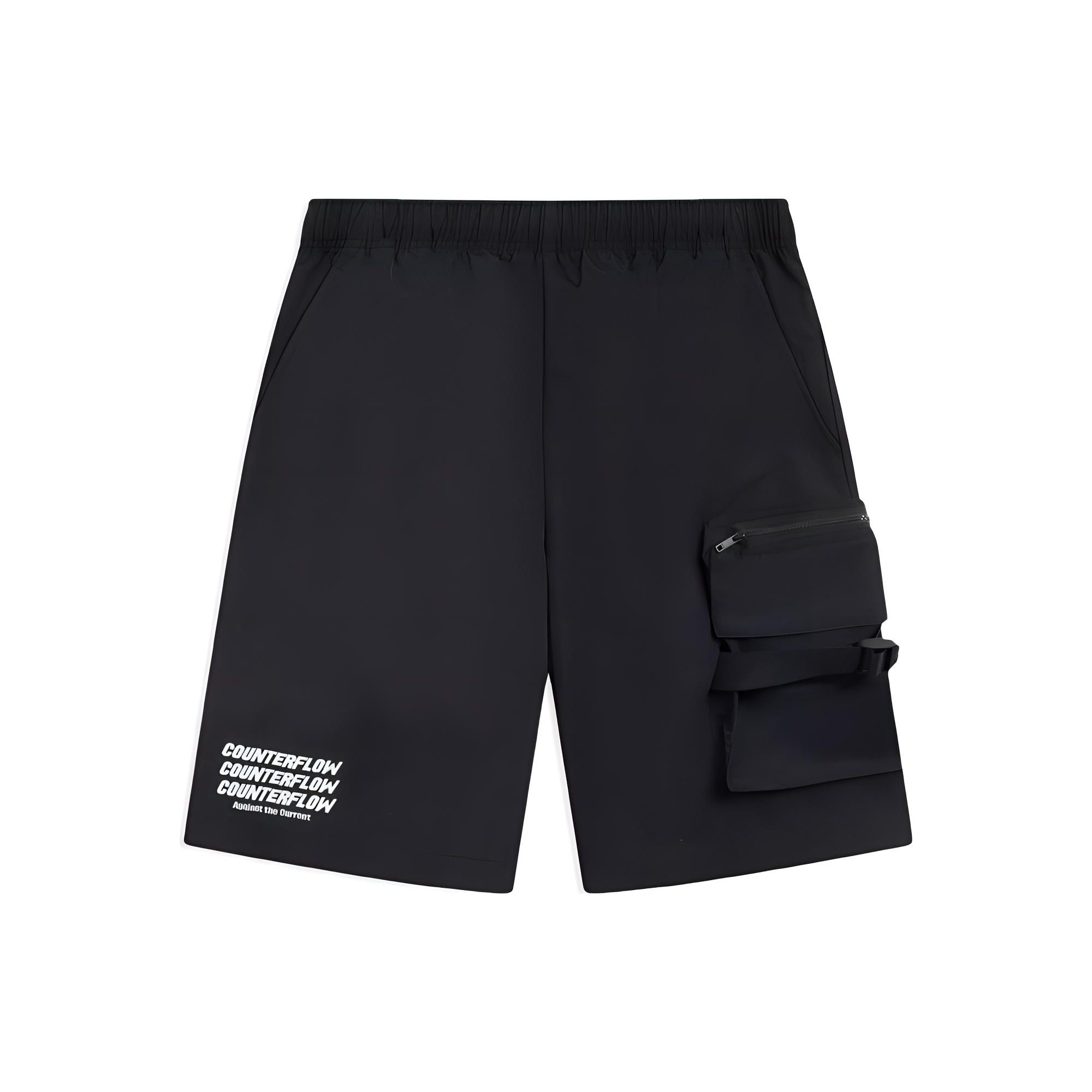 

Li Ning Letter Print Straight Leg Sports Shorts Men shorts Black AKSSA37-1 XL