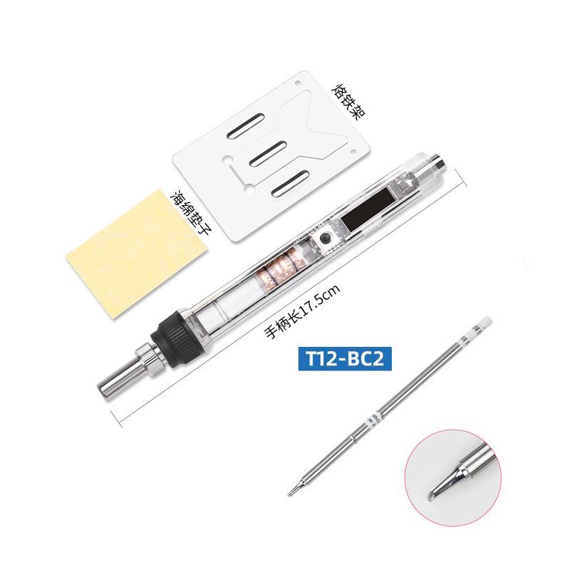 OLED T12 Mini Portable Adjustable Temperature Soldering Iron with T12 Tip
