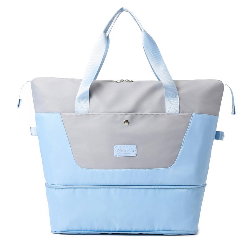 Travel Bag Large-capacity Wet and Dry Separation Expansion Duffel Bag Women's Sports Swimming Yoga Fitness Bag Contrasting Color Design