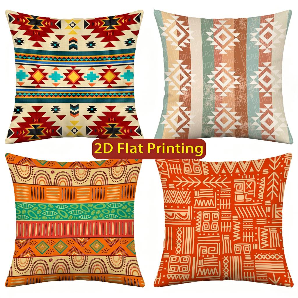 Bohemian Geometric Ethnic Throw Pillow Covers Pattern Cushion Cover Suitable For Sofa Bedroom Car Pillow Cover
