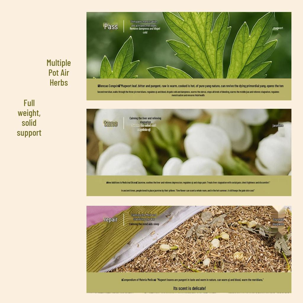 Mugwort Sleep-Aid Cervical Pillow: Herbal Neck Support & Waist Cylindrical Cushion