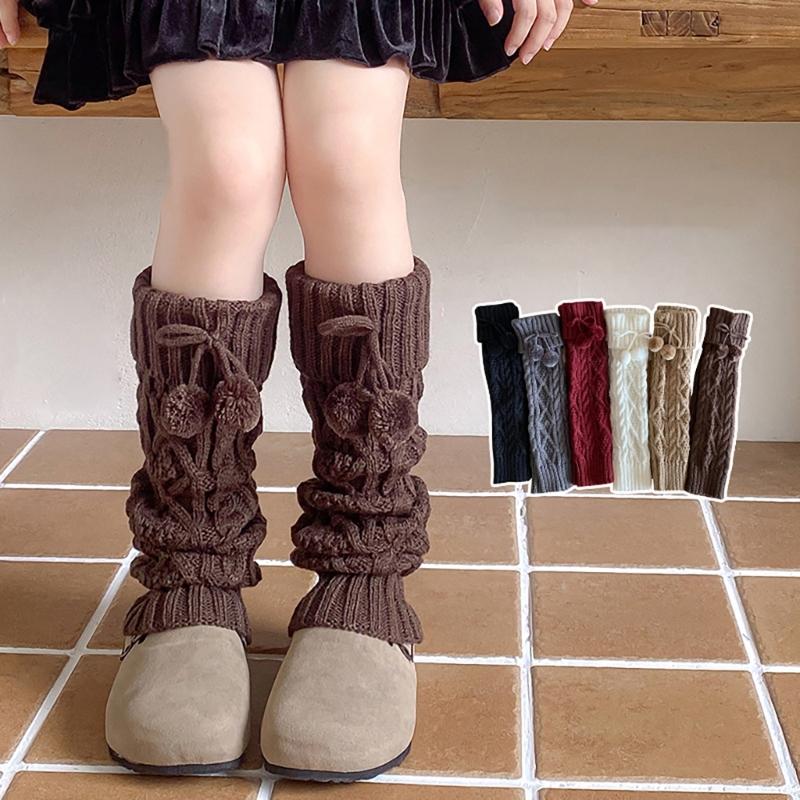 Girls Socks Spring Fall Korean Flipped Calf Sleeve Children Warm Autumn Winter Piled Socks Twisted Sock Sleeve