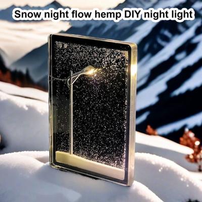 2 Sets Schneenacht Straßenlaterne DIY Materialien Nachttischlampe Bausatz Einfach