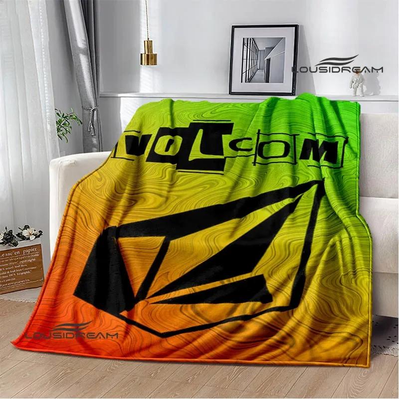 Coperte con logo V-VOLCOM stampato Flangia Coperta calda morbida e confortevole casa viaggio letto coperta coperte da picnic regalo di compleanno