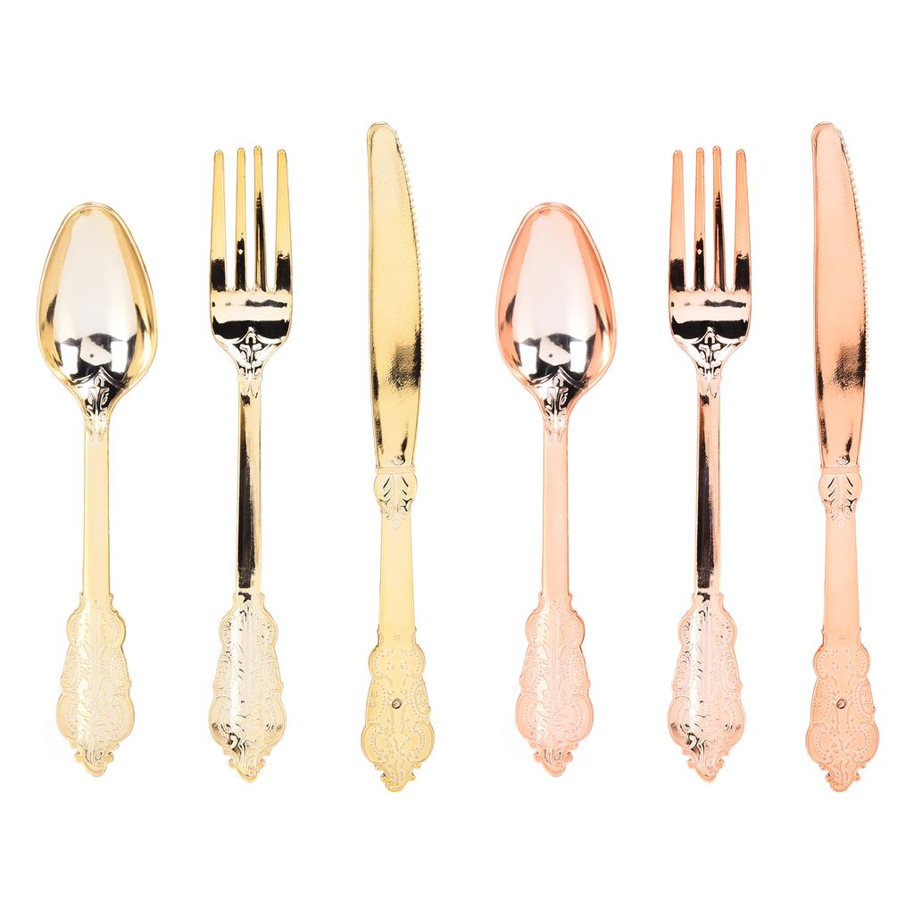 36pcs Plastic Silverware Strong Sturdy Portable Picnic Spoons Fork for Party Festival