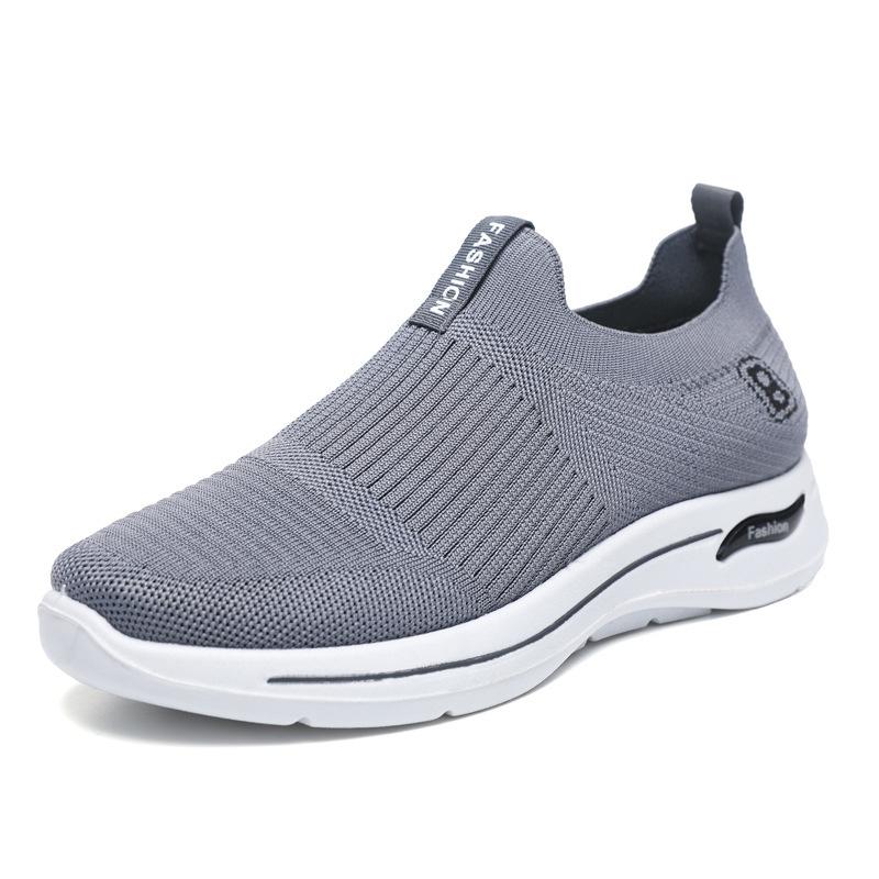 

Men s shoes new spring and summer breathable mesh socks shoes men s lightweight casual shoes one foot soft surface men s shoes 44 серый