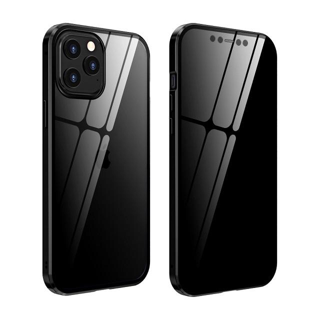 Privacy Double Sided Glass Cover for iPhone 17 16 15 14 13 12 11 Pro Max for iPhone X XR XS Max SE2020 Metal Magnetic Case