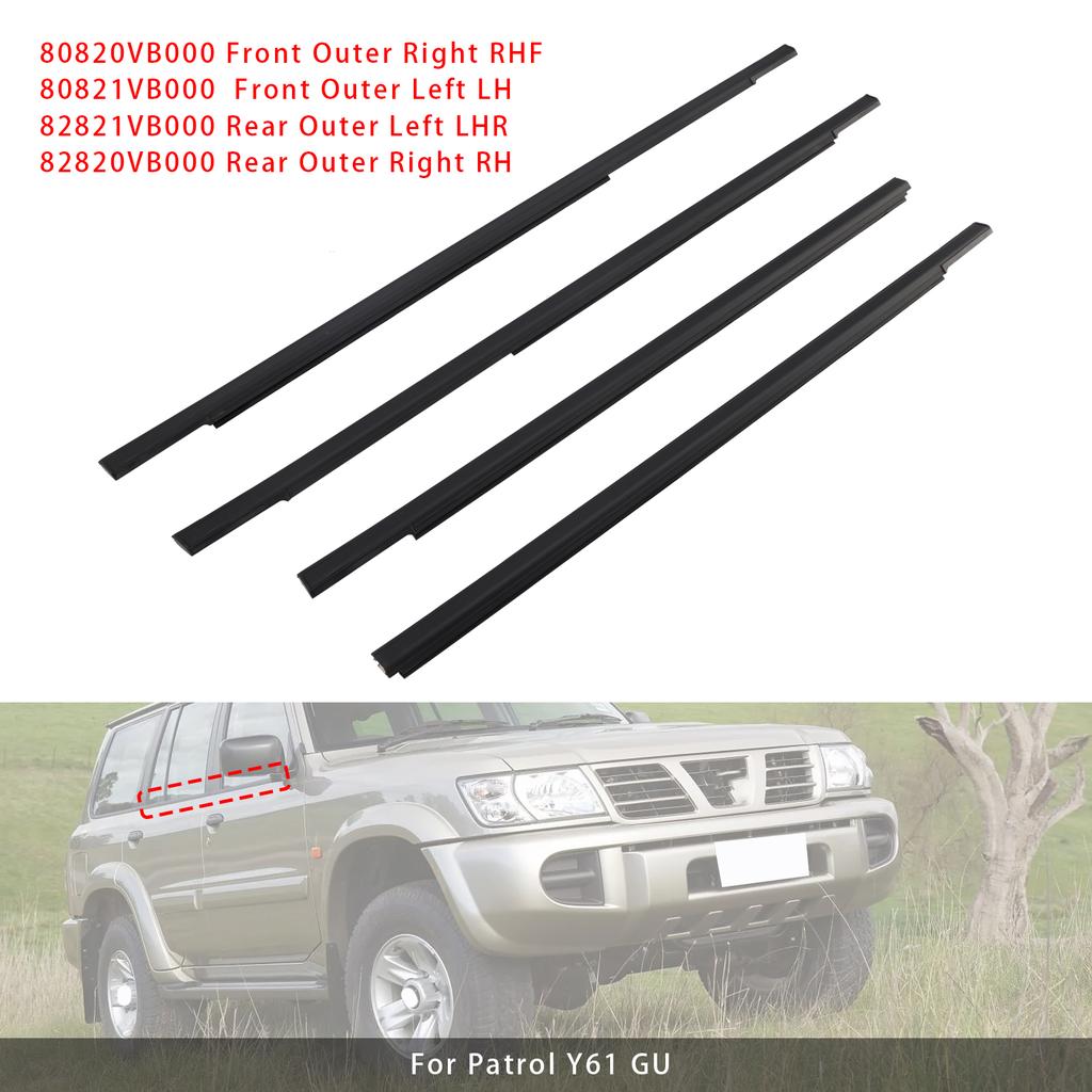 4 STÜCKE Türfenster Dichtungsleisten Formsatz Für Patrol Y61 GU