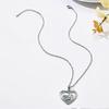 Stitch Necklace Silver Plated Crescent Half Moon Pendant Necklaces Stitch Ohana Means Family Jewelry Gift for Women Girls