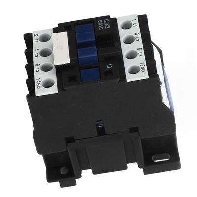 CJX2 0910 Electric Power Contactor 3 Phase Silver Contact with with Din Rail Mounting Base for Motor AC 220V 9A