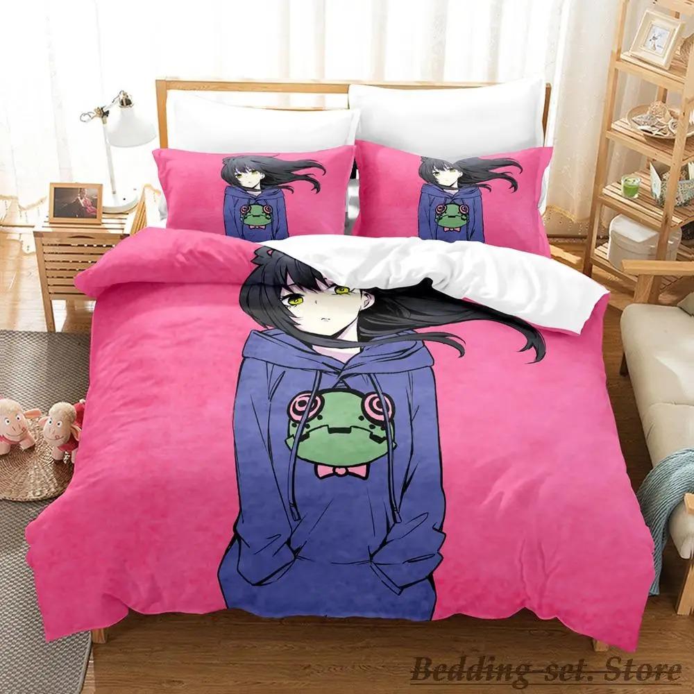 Mieruko Chan Bedding Set Single Twin Full Queen King Size Bed Set Adult Kid Bedroom Duvetcover Sets Anime Parure De Lit Bed
