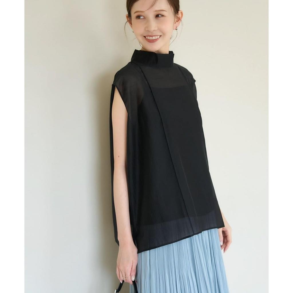 ROPE PICNIC Sheer Blouse with Black Women's Inner, (01)