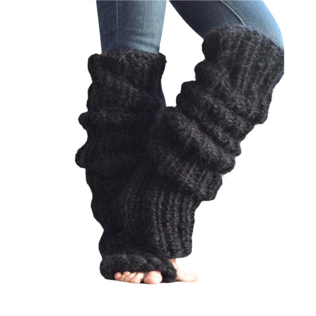 Women Mohair Leg Warmers Winter Warm Open Toe Leg Warmers for Party Sports Casual Socks