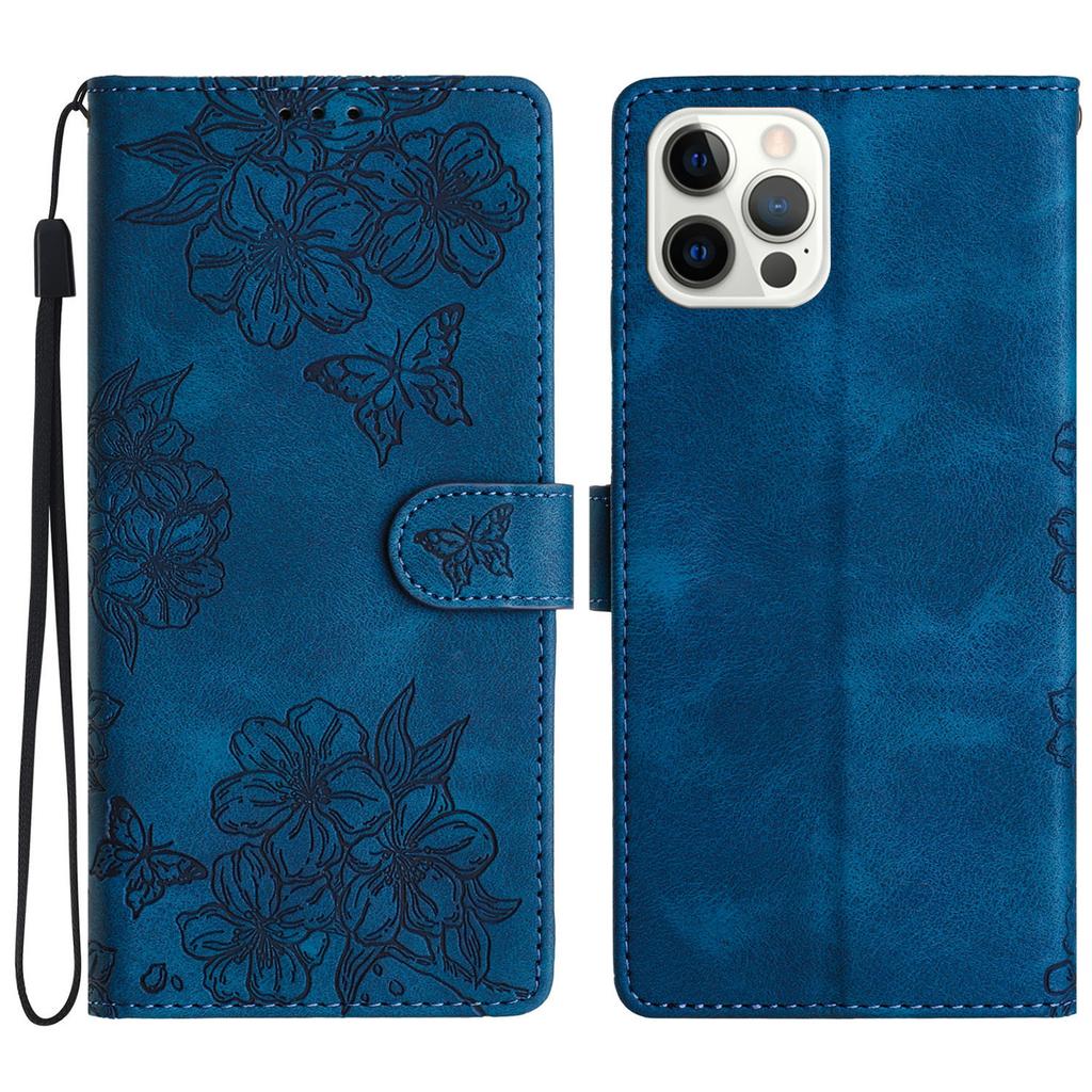 For iPhone 13 Pro Imprinted Pattern Wallet Phone Cover Skin-Touch Feeling PU Leather Cell Phone Case