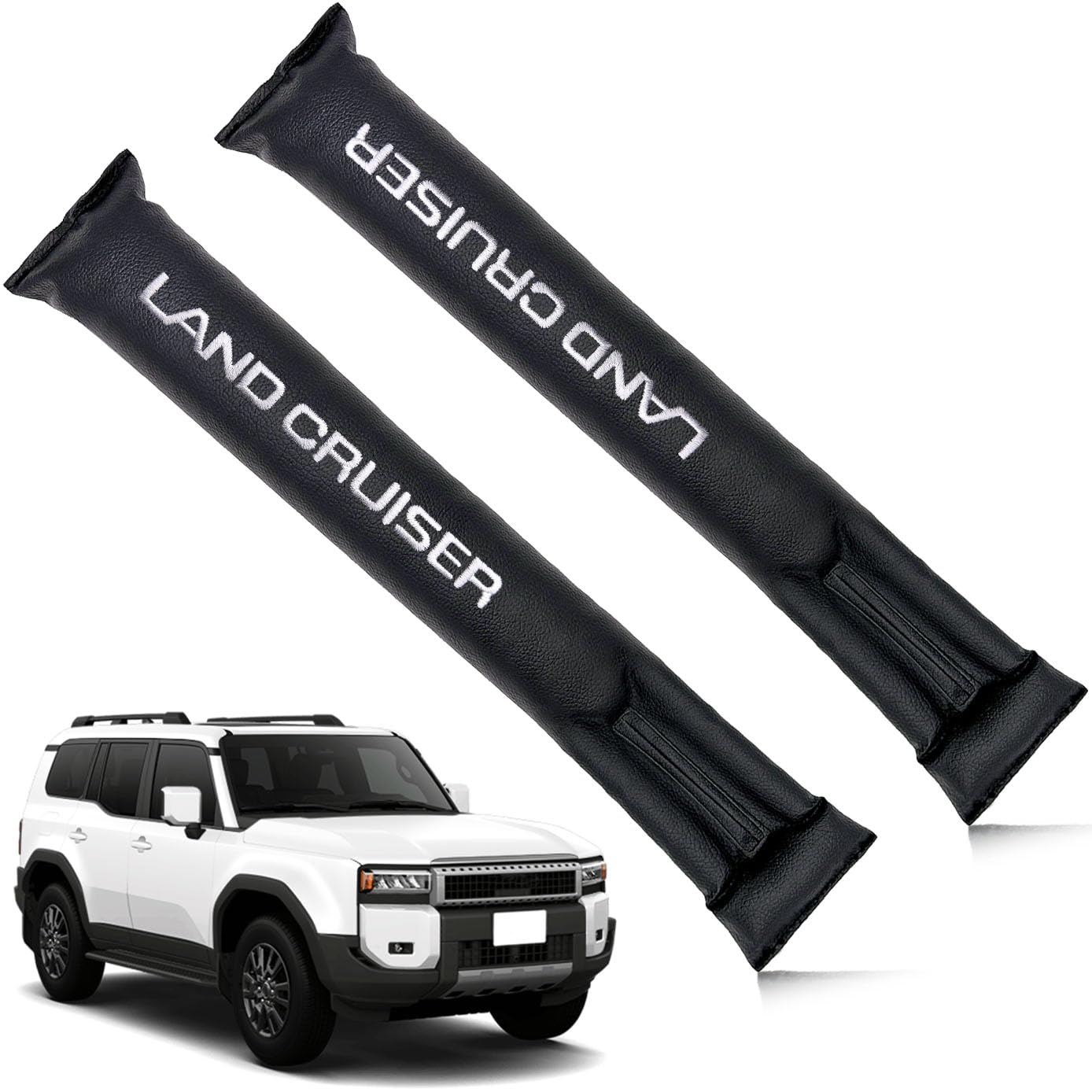 

HUDIY Land Cruiser 250 Series PU Leather Gap Cushion for Car Seat Side Gap Filler Seat Gap Filler Cushion Embroidered Sports Style Seat Passenger Seat