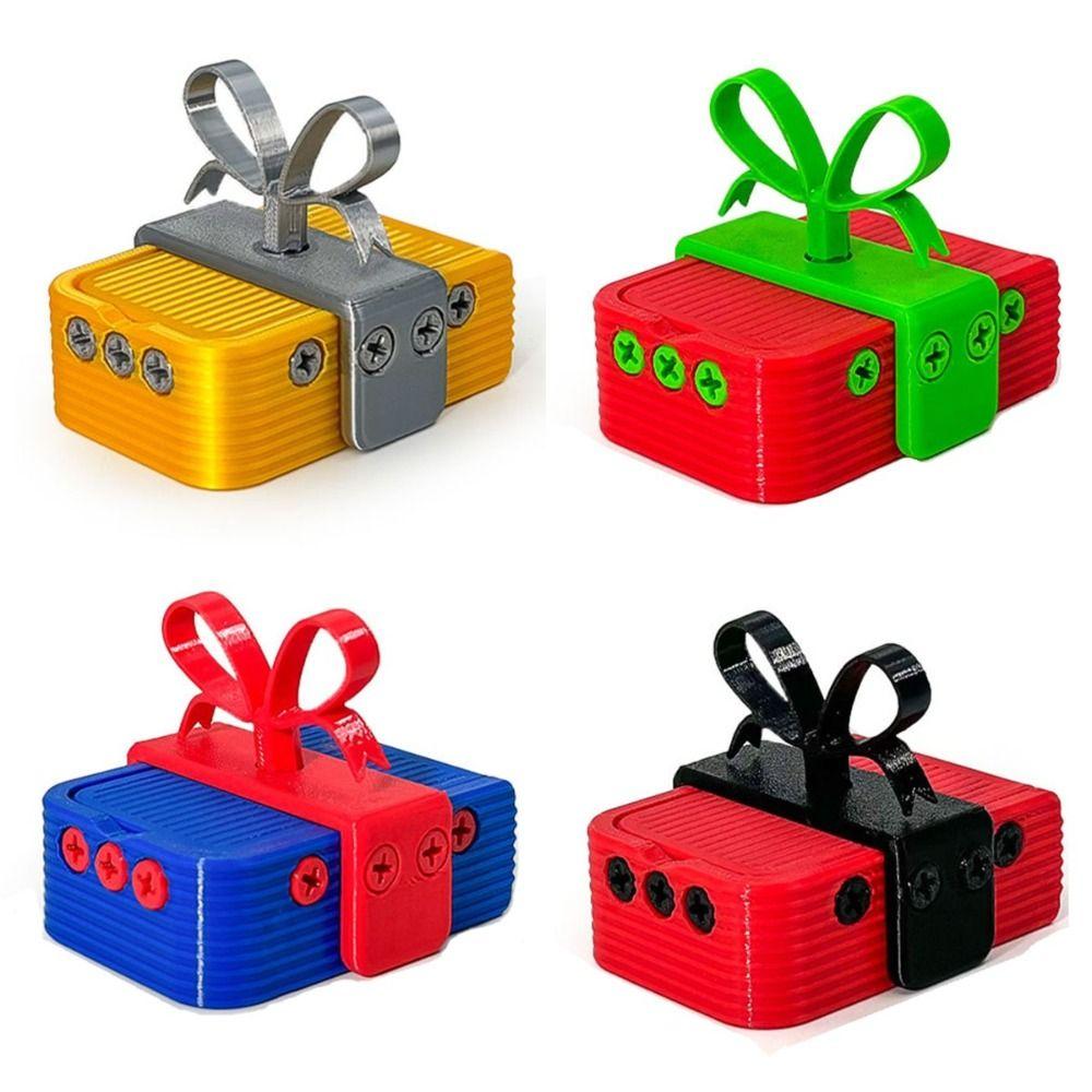 

3D-печатная раздражающая подарочная коробка Twist Storage Puzzle Box Prank Storage Box для рождественского подарка чёрный/красный