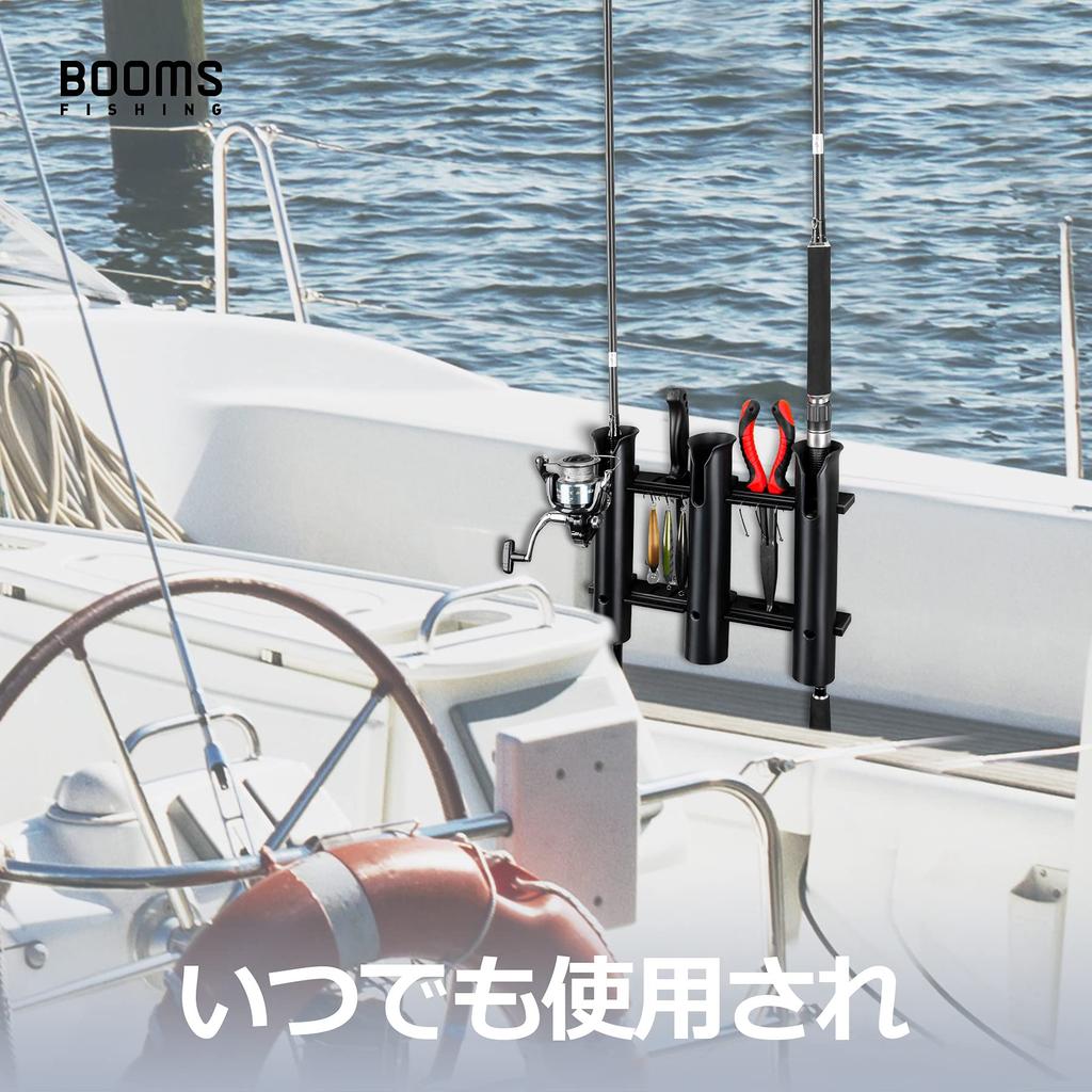 Booms Fishing TB1 Rod Holder, Rod Stand, Fishing Tackle Storage, Boat Supplies, Tube Holder (Black, 6 Tubes)