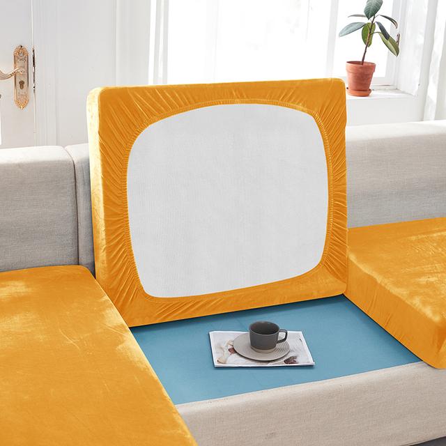 Sametový povlak na polštářek na pohovku do obývacího pokoje Elastický měkký Jednobarevný chránič na nábytek na pohovku Stretch Decor Potahy na pohovku 11 velikostí