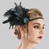 1920s Glistening Headband for Women Flapper Headpiece Accessories for Masquerade Party Elegant Feather Glitter Headband