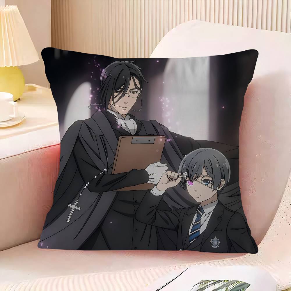 B-Black B-Butler Maple Design Cushion Cover Happy Autumn Harvest Decor Holiday Decorati Pillow Cover