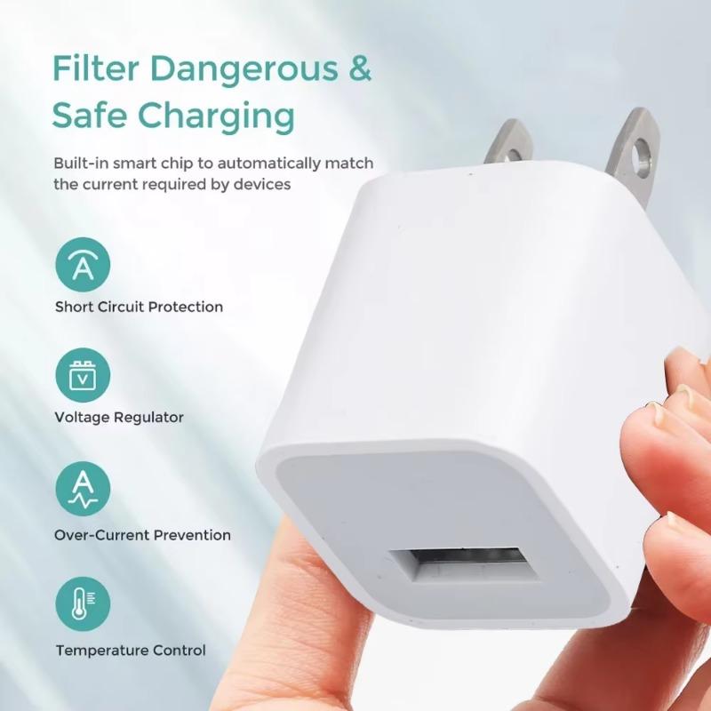 5-1Pcs USB Wall Charger Adapter Quick Charging for IPhone 14 13 12 11 Pro Max XR XS X 8 7 6 Plus IPad Travel Adapter US Plug