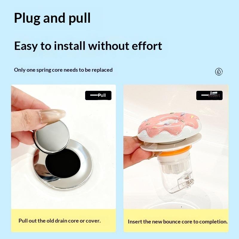 Cute Ceramic Donuts Up Basin Sink Drain Stopper Bathroom Shower Strainer Covers Home Decor Water Floor Drains Hardware Tool