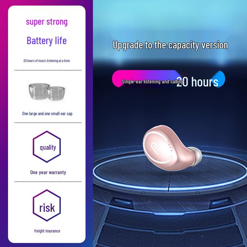 New Wireless Bluetooth 5.1 Mini In-Ear Sports Earbuds with Long Battery Life and Noise Cancellation